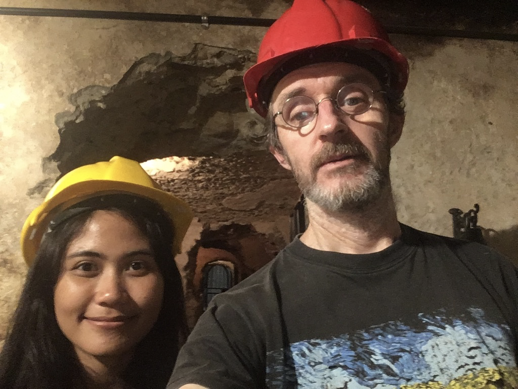 Anita and Tim while visiting a cave near Swellendam.